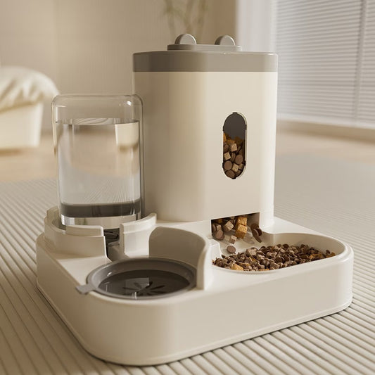 2-in-1 Pet Gravity Feeder & Siphon Water Station